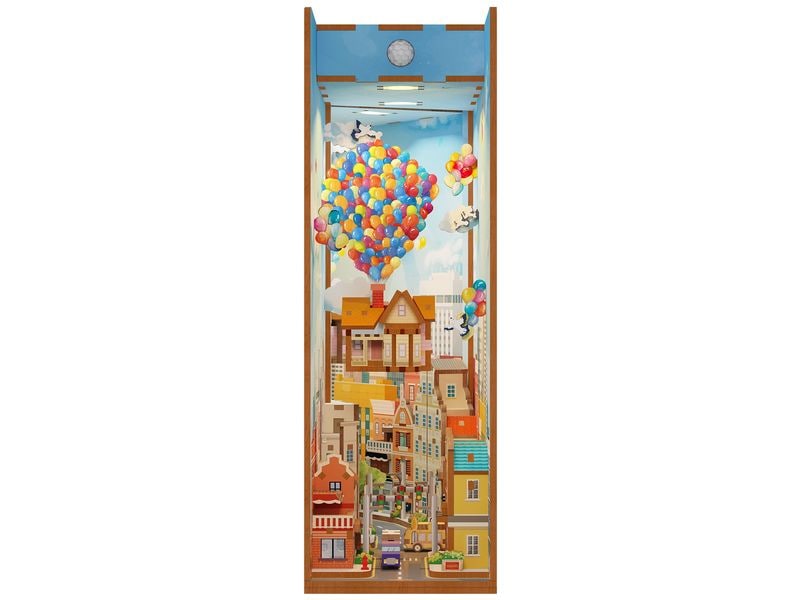 Tonecheer Bausatz Book Nook Travel with the Wind 3D-Modell aus lasergeschnittenen Holzteilen
