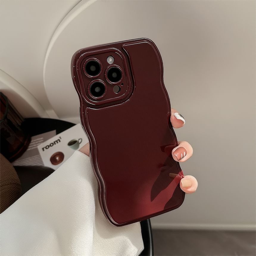 Mobby - Golvend effen telefoonhoesje - iPhone 15 Pro Max / 15 Pro / 15 Plus / 15 / 14 Pro Max / 14 Pro / 14 Plus / 14 / 13 Pro Max / 13 Pro / 13 / 13 mini / 12 Pro Max / 12 Pro / 12 / 12 mini / 11 Pro Max / 11 Pro / 11