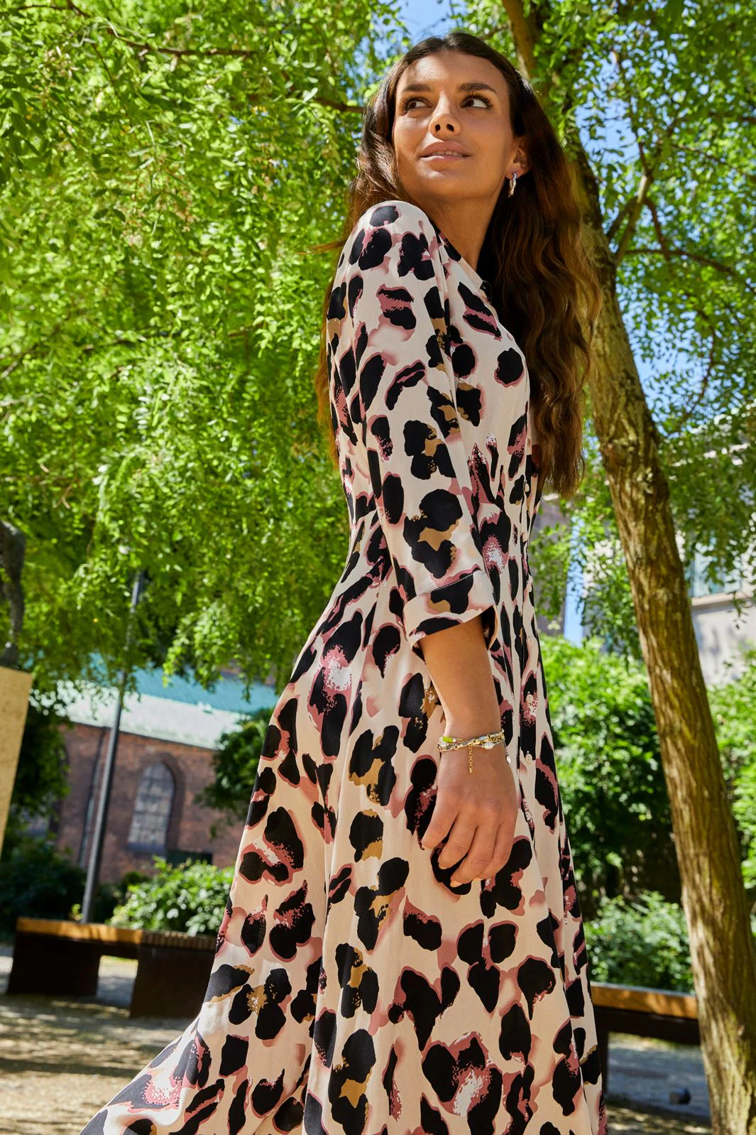 Y.A.S YasSavanna Long Shirt Dress rose w liro print