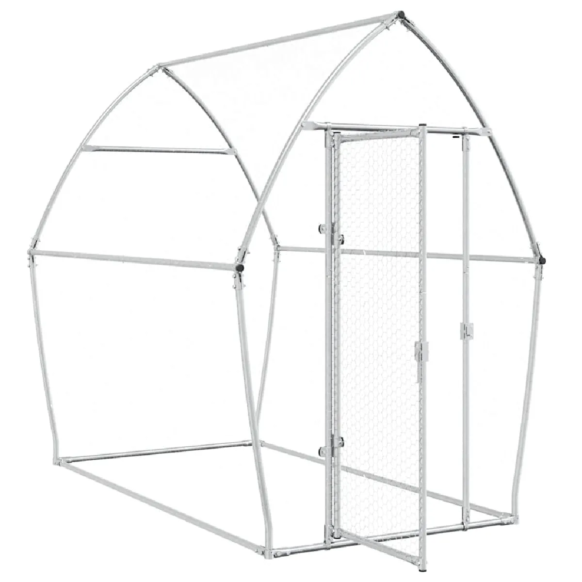 vidaXL Cage poules 200x105x182 cm argentée