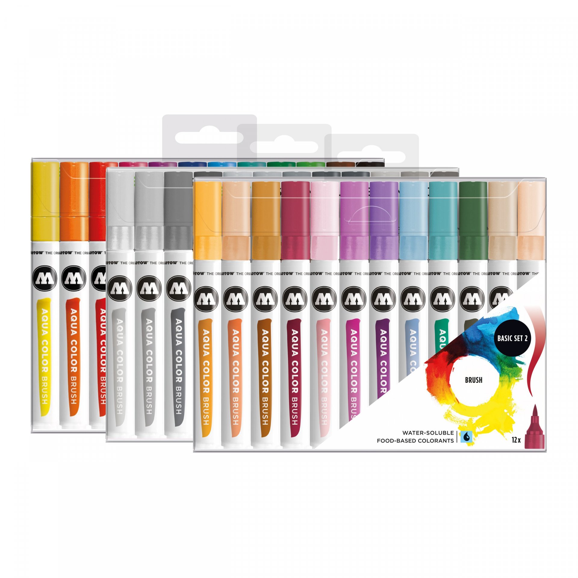 Molotow Aqua Color Brush Marker, 12er-Set