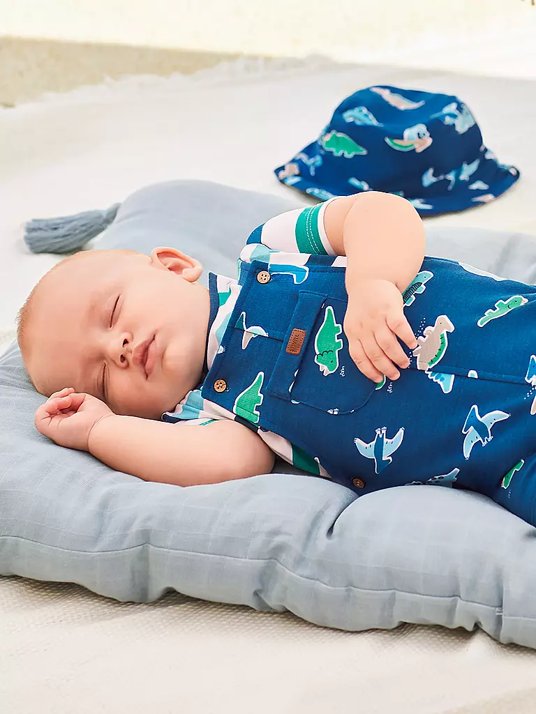 MAYORAL Baby Set 2-teilig Latzhose und Mütze  blau