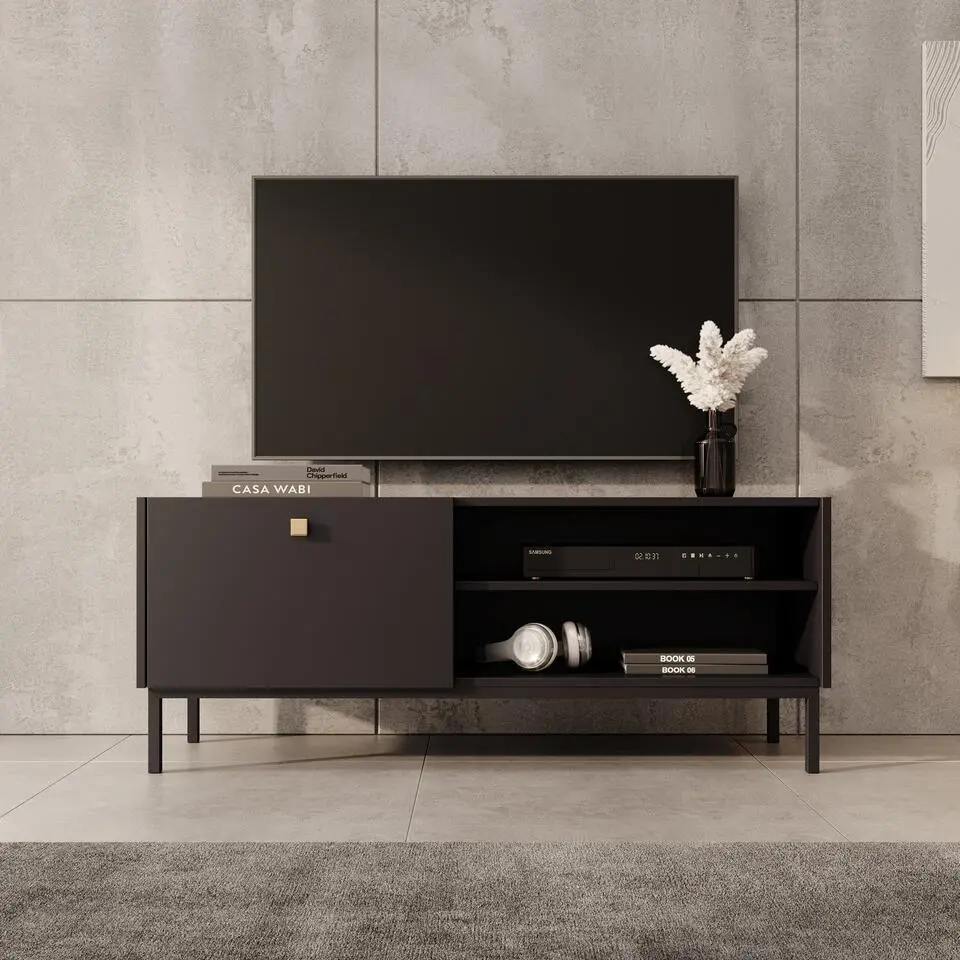 Meubella - TV-Meubel Norment - Zwart - 120 cm