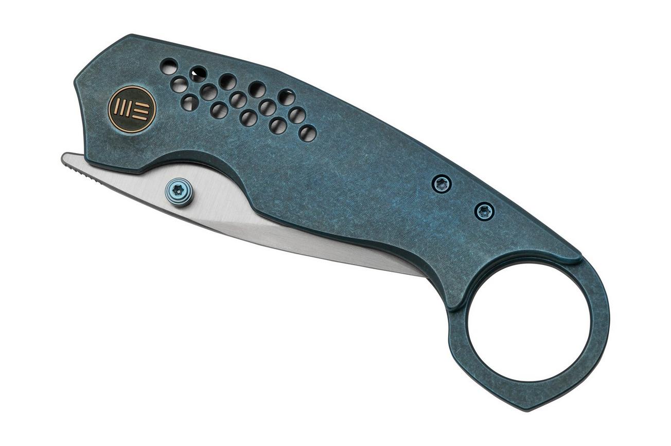 WE Knife Envisage WE22013-4 Blue Titanium, Hand Rubbed zakmes, Tuff Knives design