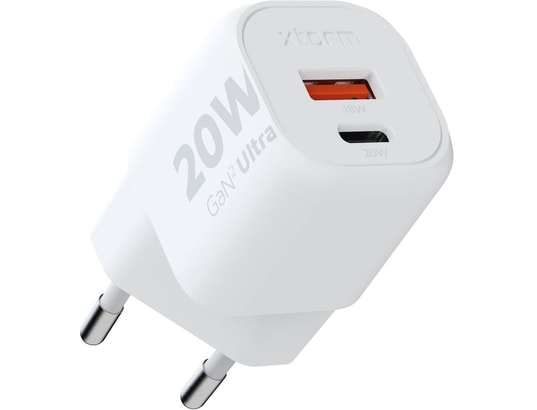 XTORM - Chargeur secteur 20W GaN2 Ultra -1 USB-C 1 USB-A