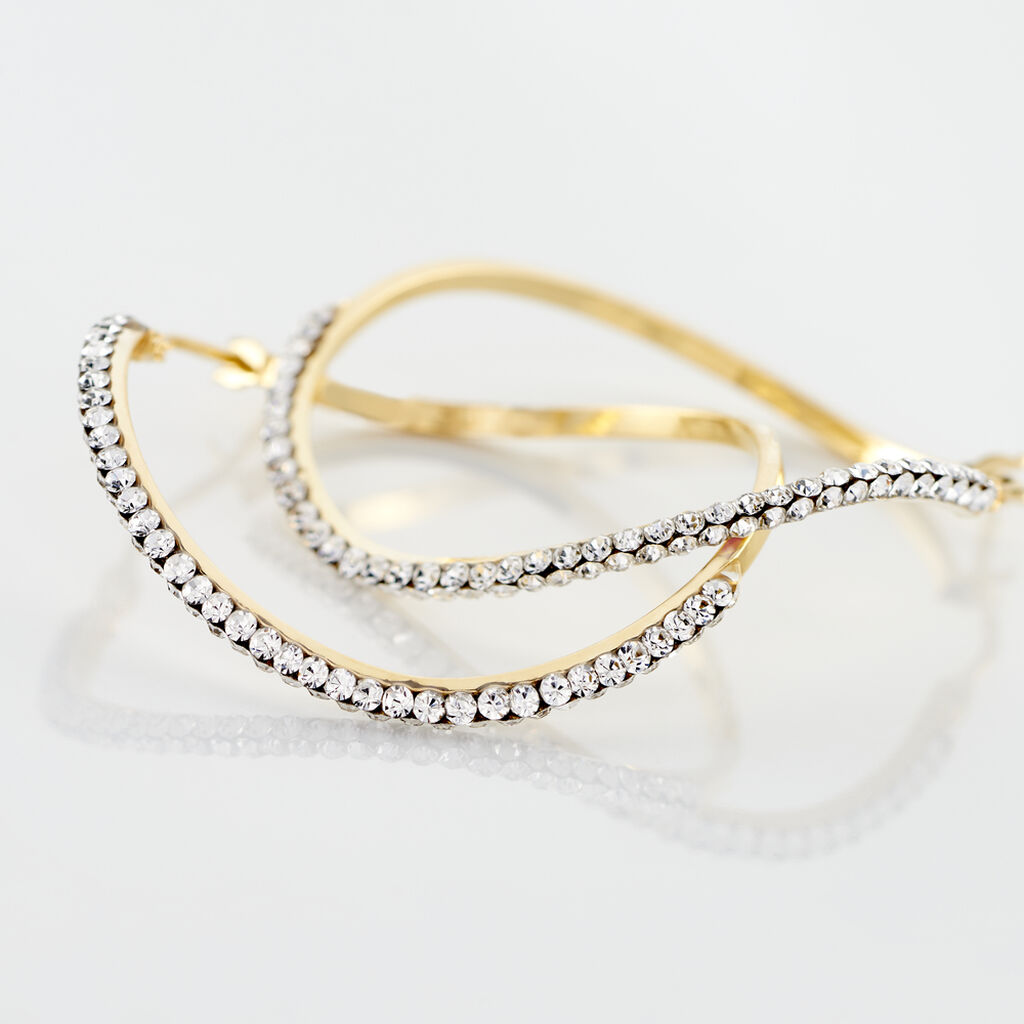 Créoles Honey Or Jaune Strass