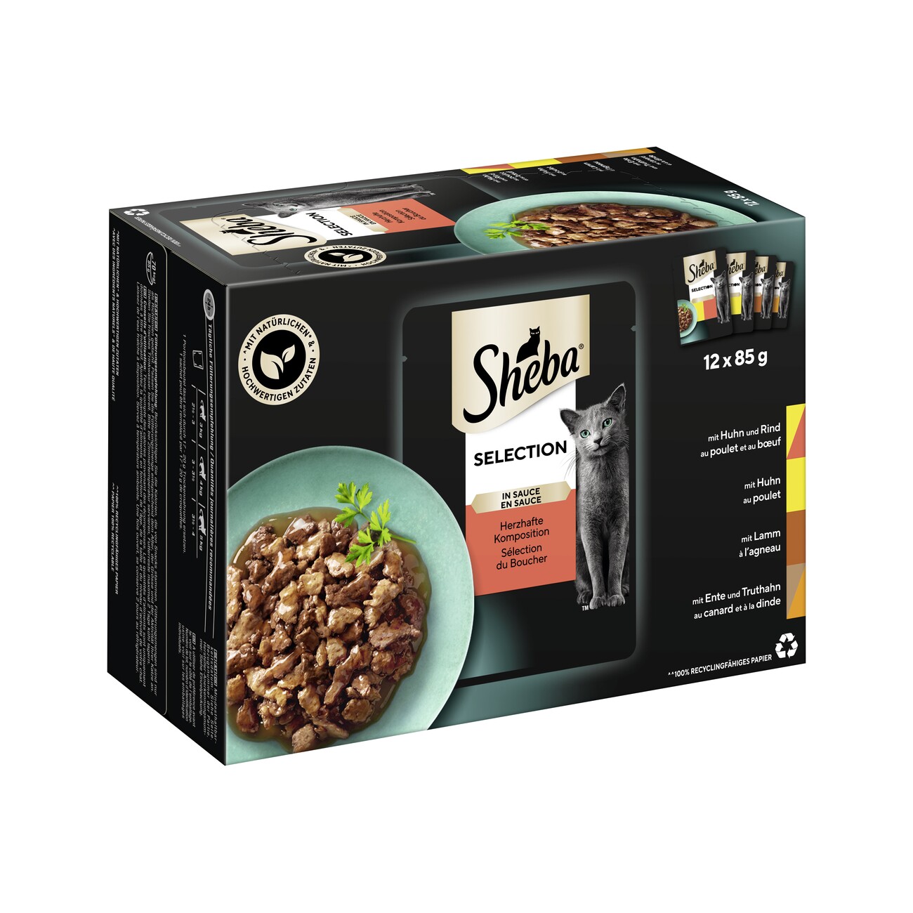 Sheba Selection in Sauce 12x85g Herzhafte Komposition