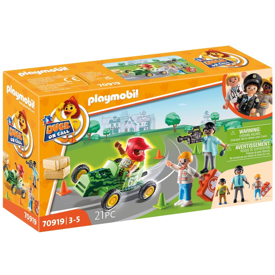 PLAYMOBIL® Duck on Call Notarzt Action Helfe dem Rennfahrer