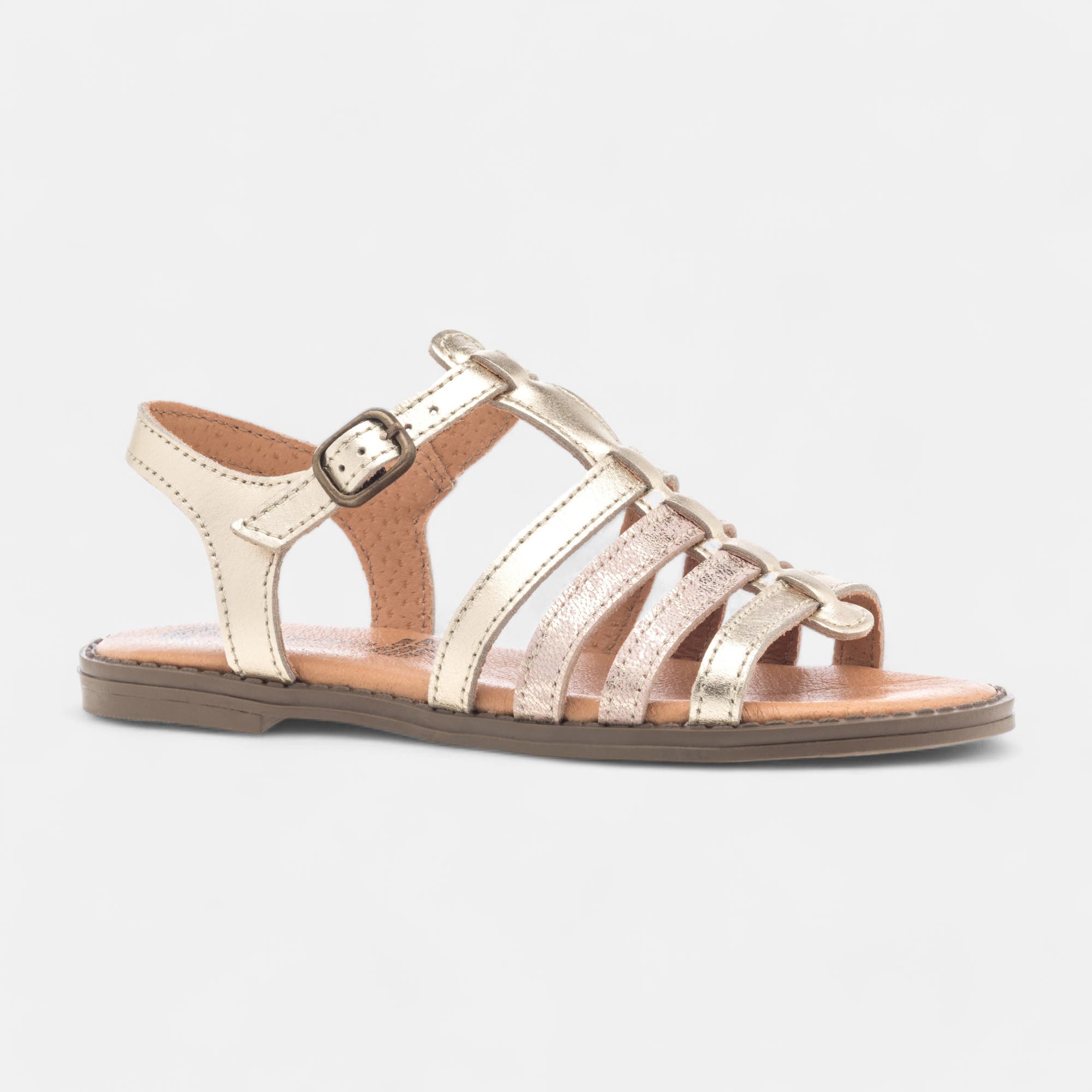 Sandales Fille en cuir rose