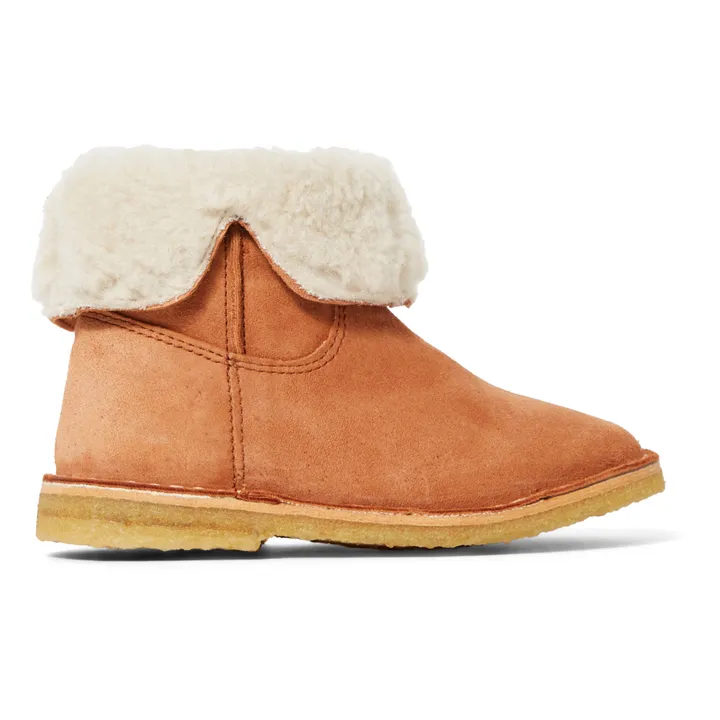 Emile et Ida Boots Cuir Fourrées Chowchow | Camel
