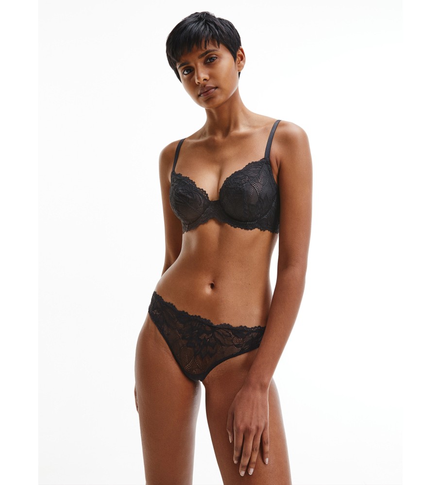 Calcinha fio dental Calvin Klein Seductive Comfort preta