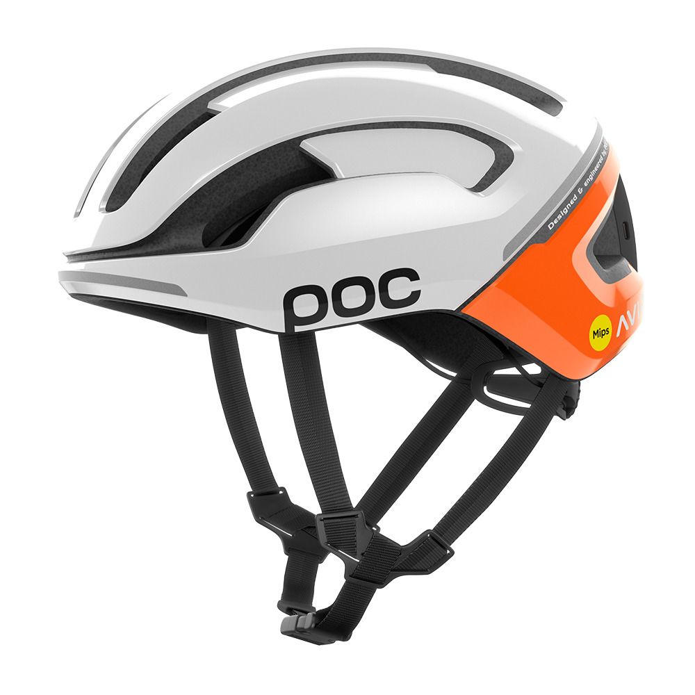 Poc OMNE BEACON MIPS - Casque VTT fluorescent orange avip/hydrogen white