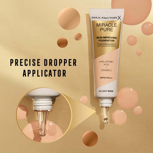 Max Factor Miracle Pure Skin-Improving Foundation, 40 Light Ivory