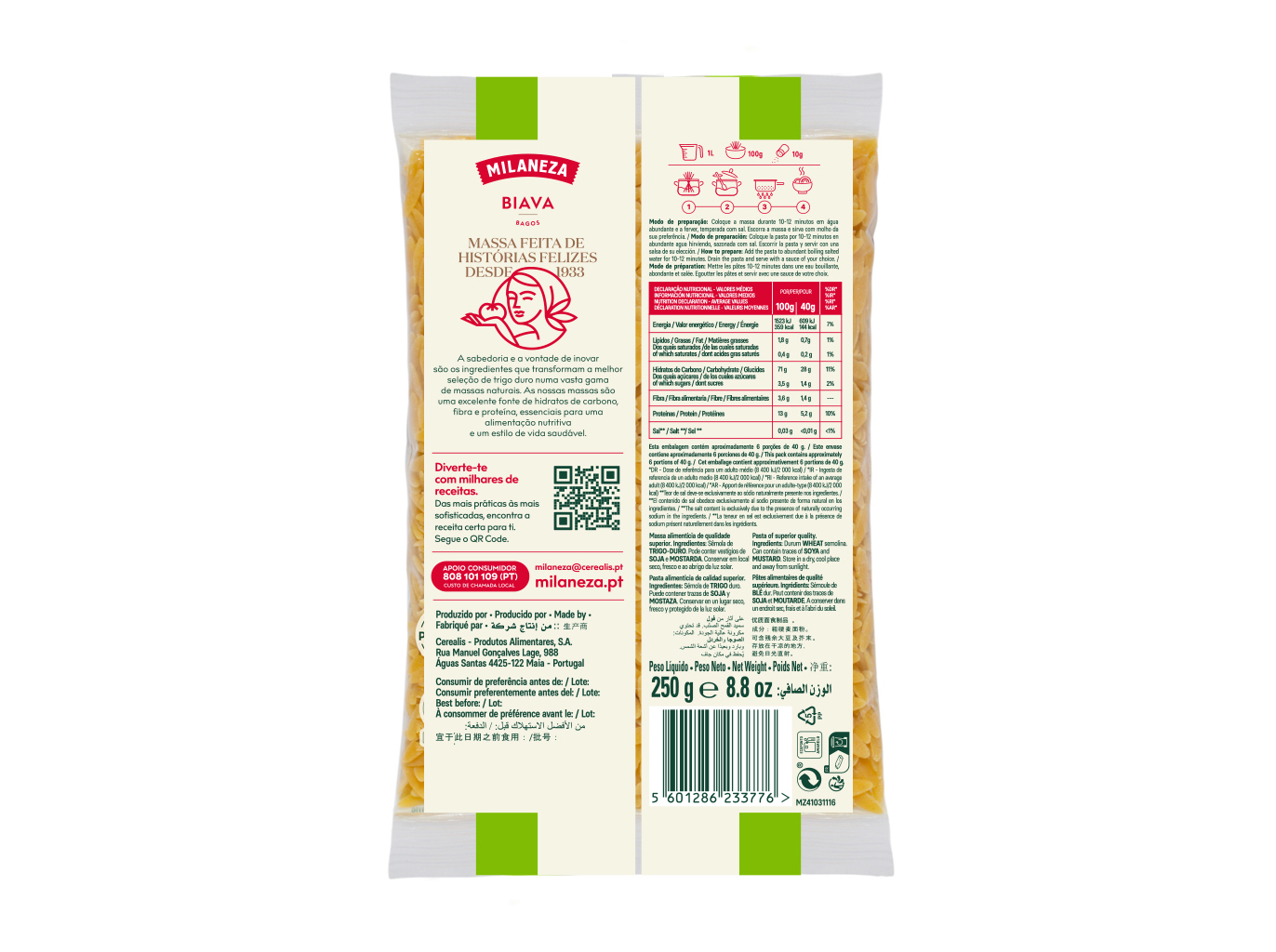 MASSINHAS MILANEZA BAGOS 250G