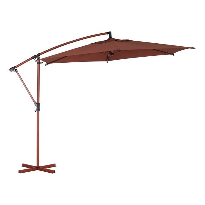Parasol déporté rond MANOA Acajou