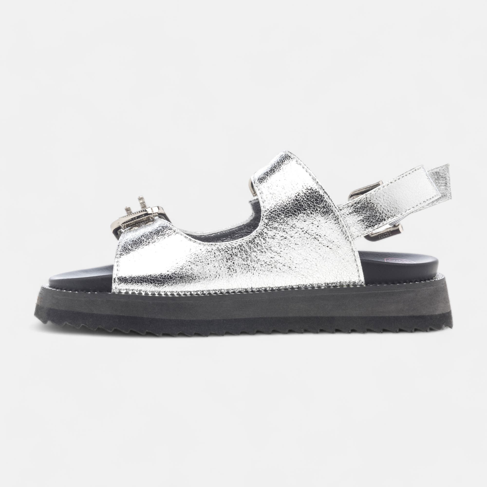 Sandales Fille en cuir argent