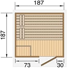 Weka 533.2020.80000 Premium-Saunahaus Naantali mit Flachdach, Natur Unbehandelt, 248 x 211 x 253 cm