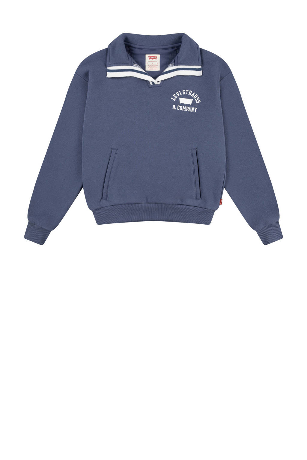Levi's sweater COLLEGIATE met printopdruk middenblauw/wit