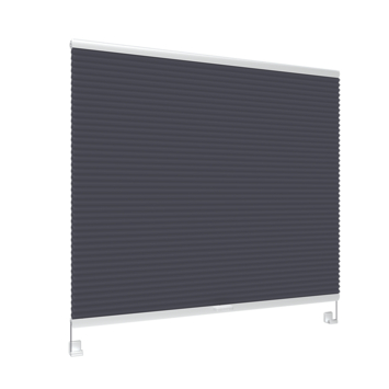 Dubbel plisségordijn Draaikiepraam kunststof of aluminium 8108 donker blauw