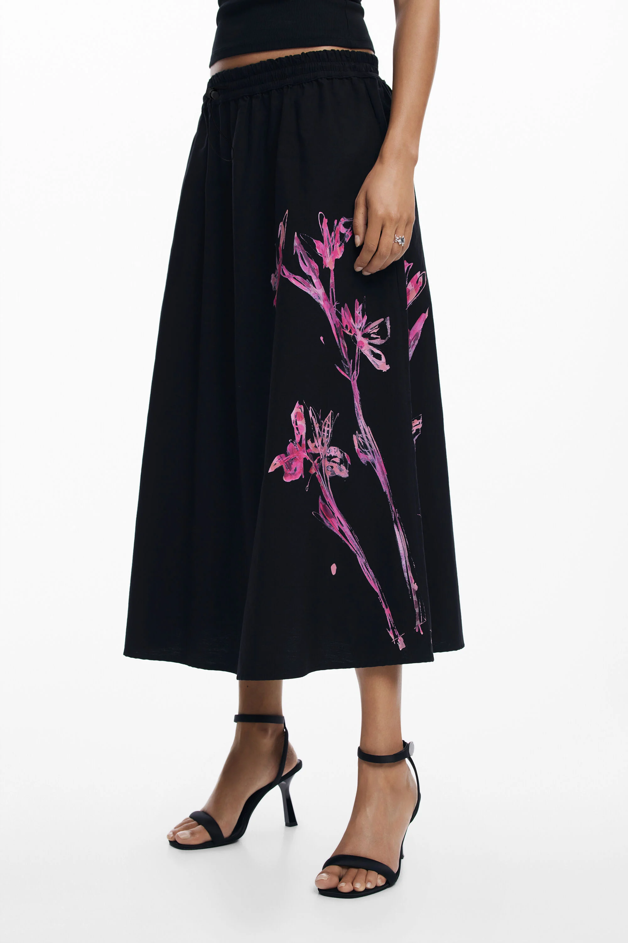 Saia midi Orquídea