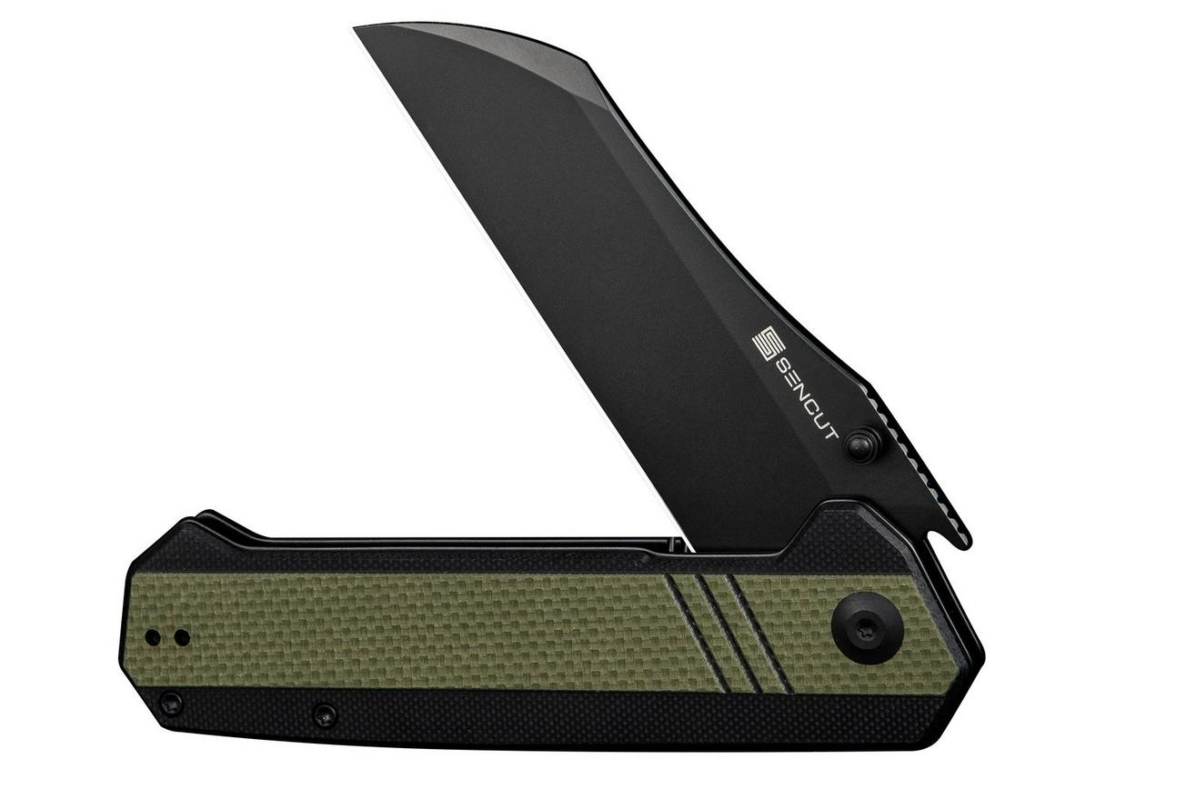 Sencut Draxor S24035-2 Black 9Cr18MoV, Green Black G10, zakmes