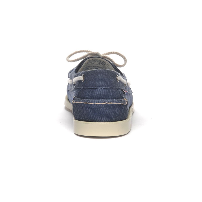 DOCKSIDES PORTLAND WASHED CANVAS BLUE NAVY-Chaussures bateau pour homme en toile