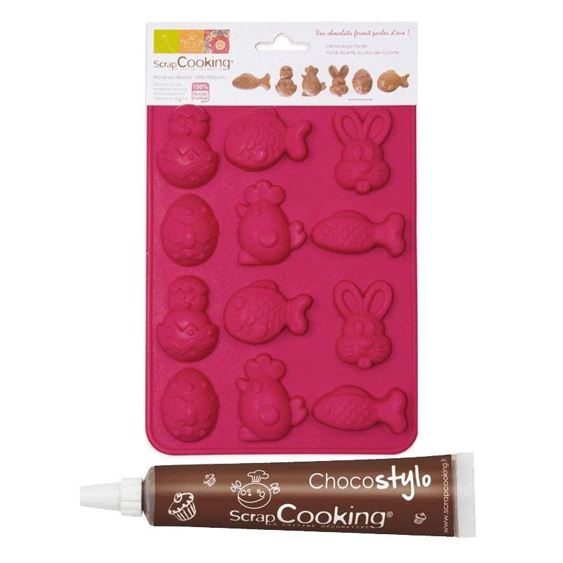 Moule Chocolats de Pâques + 1 Stylo chocolat Scrapcooking