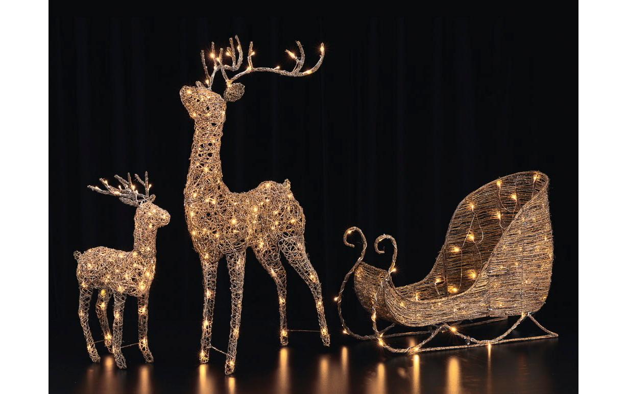 LED-Figur Rentier aus Rattan, 70 cm, BraunLED Rentier