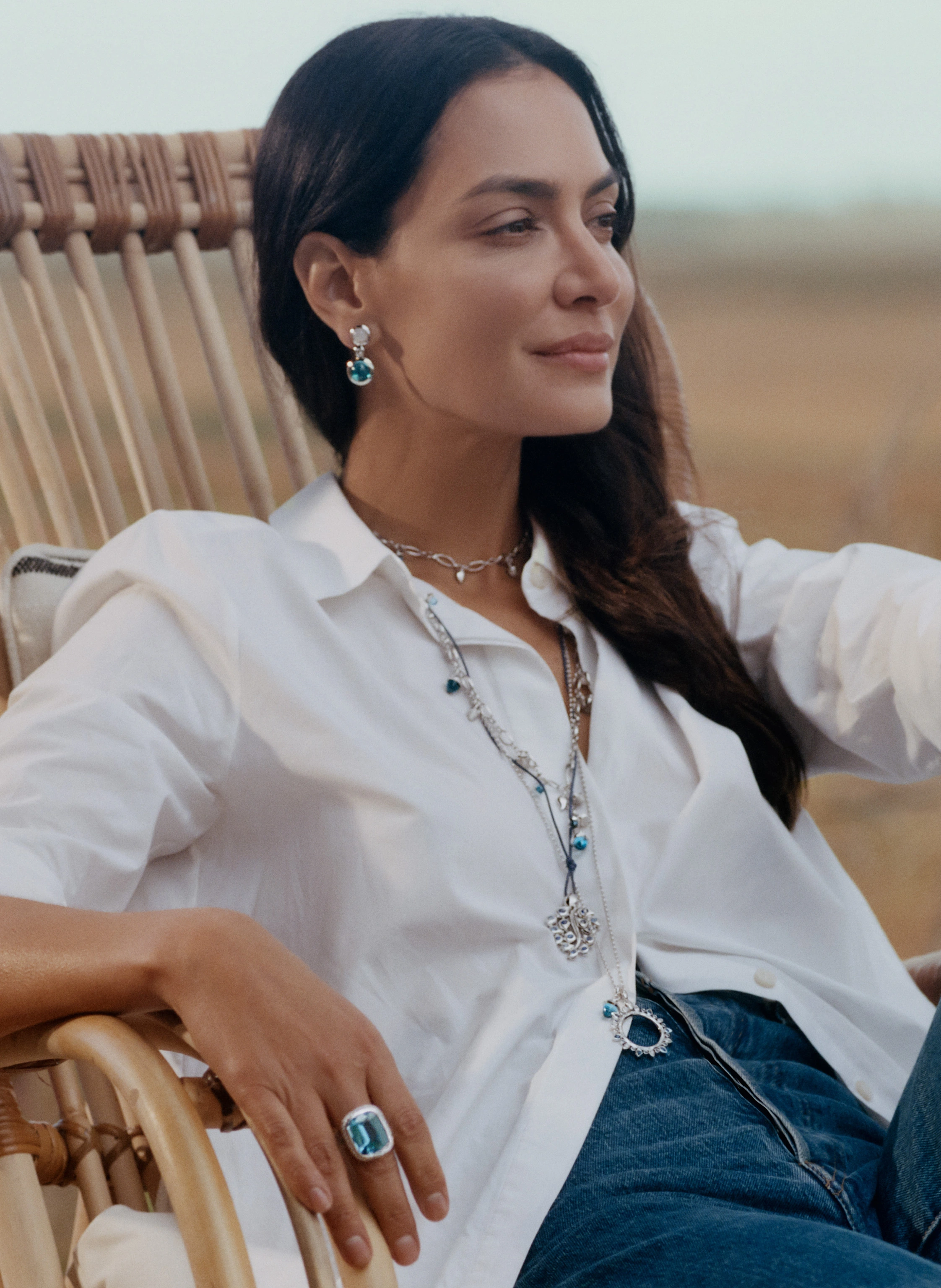 TAMARA COMOLLI Anhänger PENDANT GYPSY 'OCEAN' SUN LARGE 18K Weißgold
