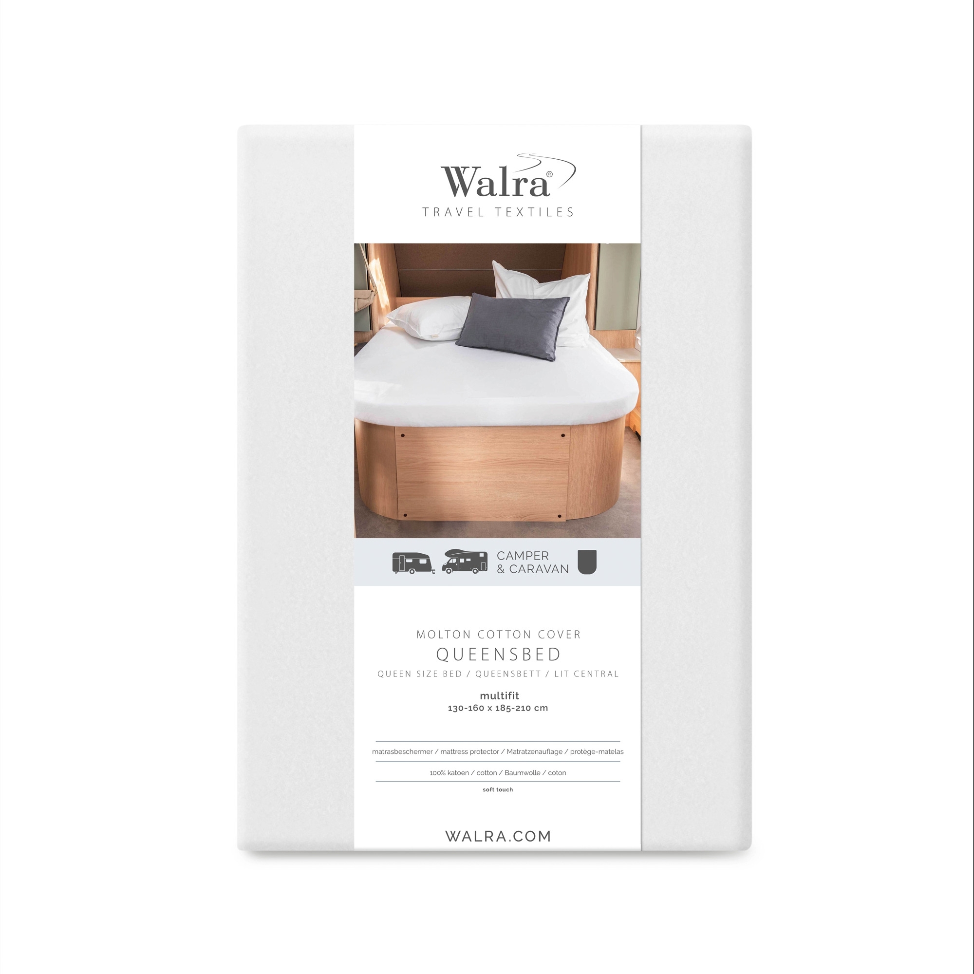 Walra Matratzenauflage Molton Cotton Cover Multifit weiß für Queensbett