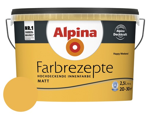 Alpina muurverf kleur recepten Happy Weekend 2.5 l