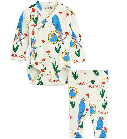 Mini Rodini S?t - Bukser/Body - Parrots Aop - Multi