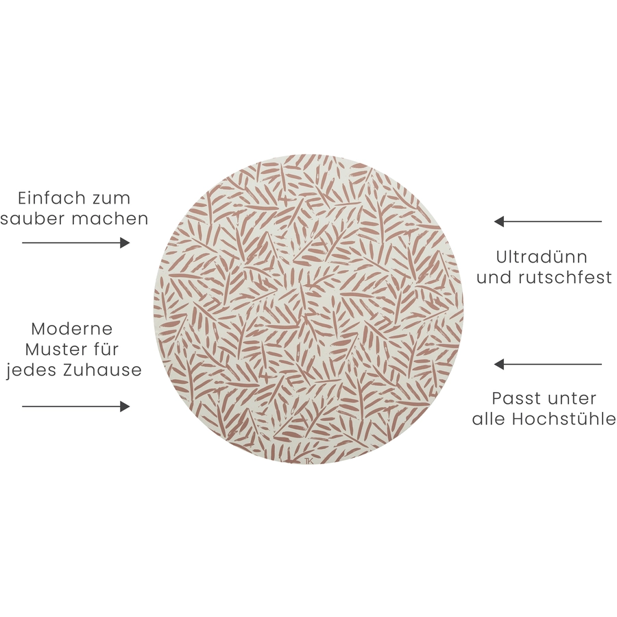toddlekind Hochstuhlmatte Leaves Sea Shell 105 cm