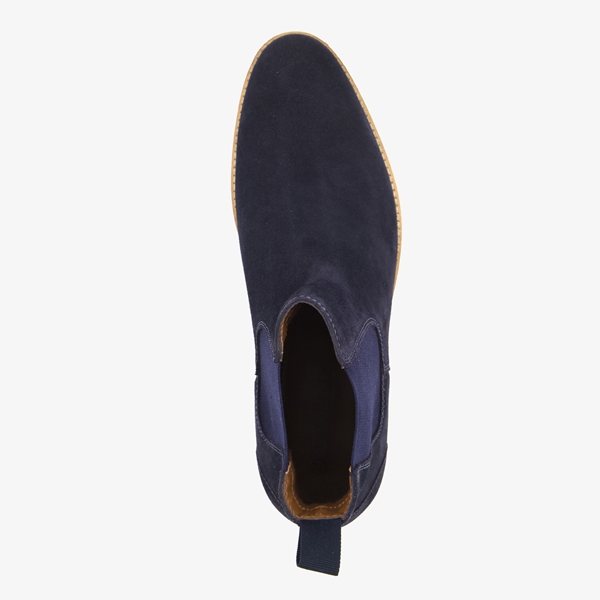 Van Beers suede heren chelsea boots blauw