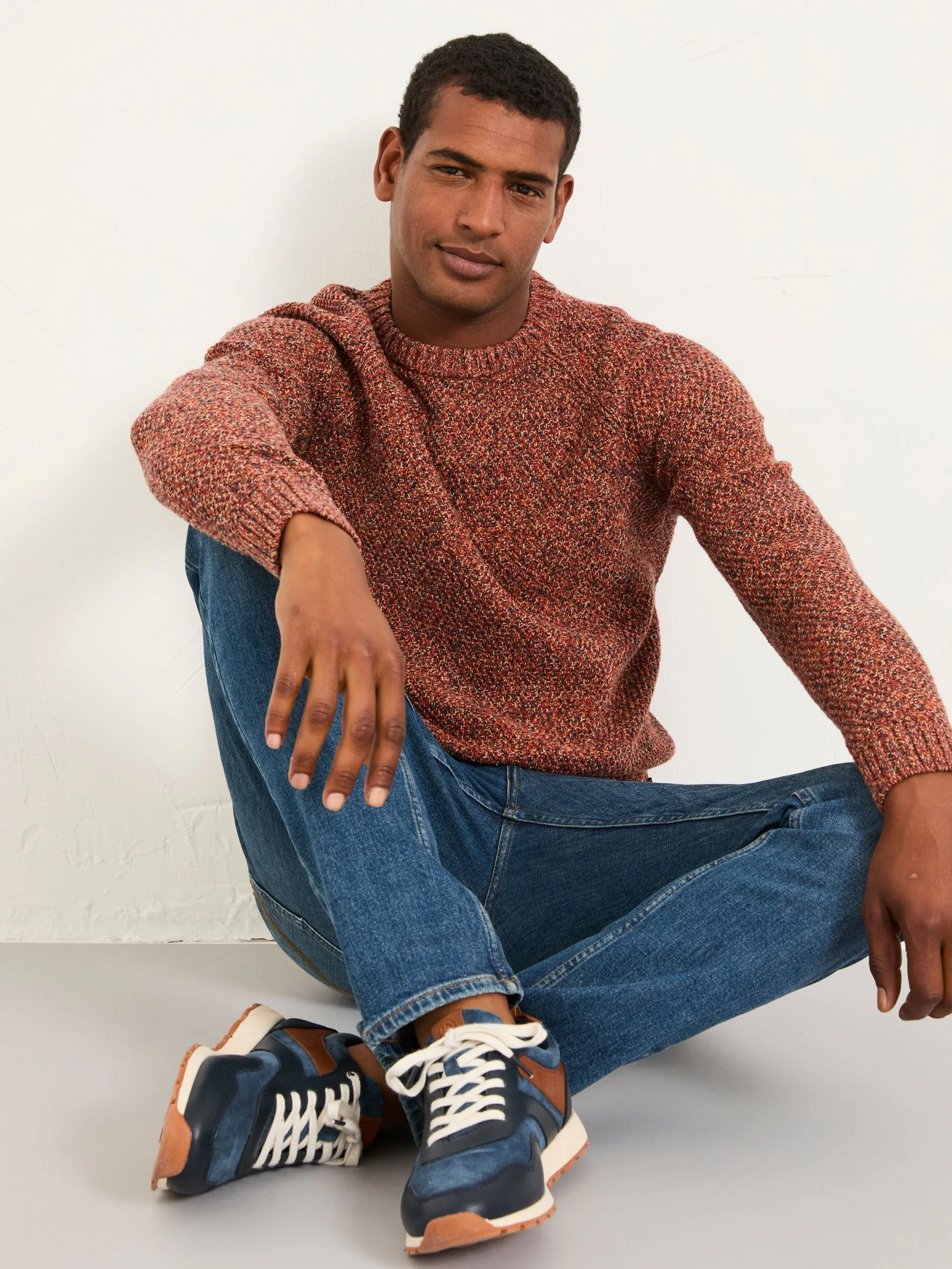 Rood - FatFace Crew Neck Knitted Jumper