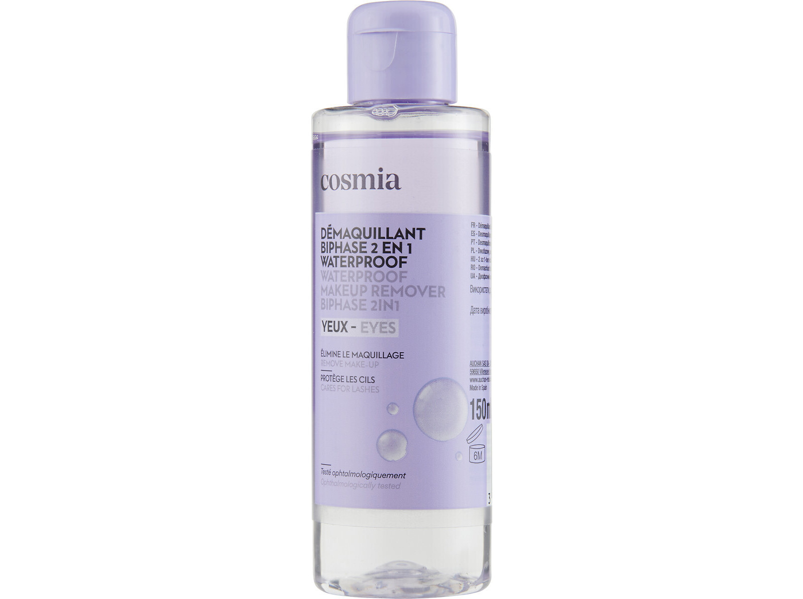 DESMAQUILHANTE PARA OLHOS COSMIA MAKE UP À PROVA DE ÁGUA 150ML