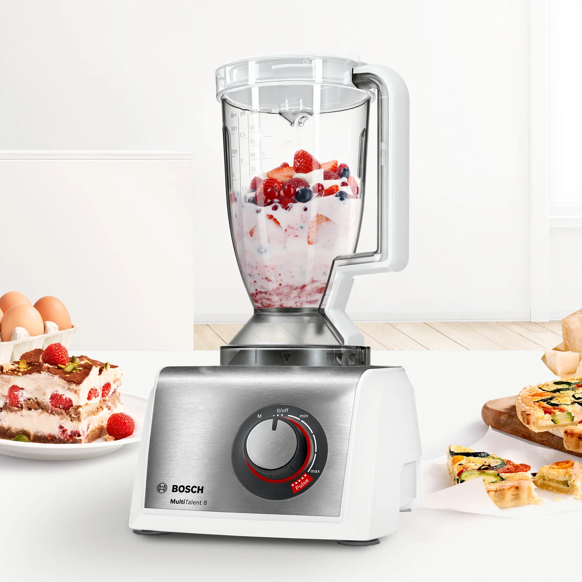 Food processor MultiTalent 8 1250 W Wit, RVS MC812S814