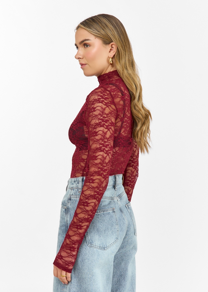 Iris top burgundy