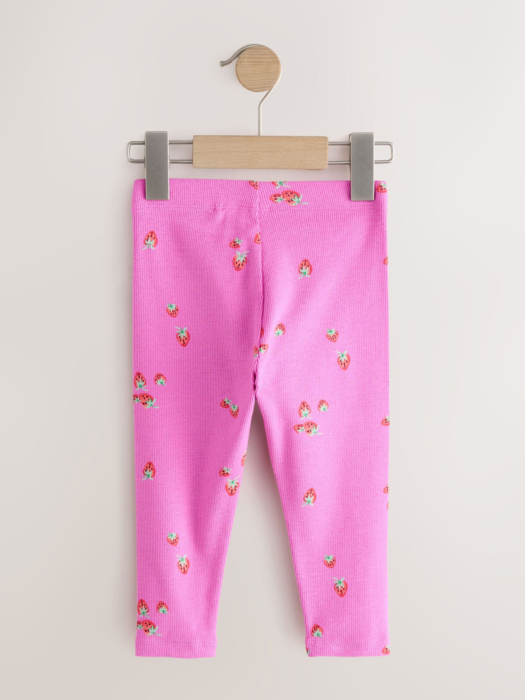 Roze - Verpakking van 5 geribbelde Leggings (3mnd -7jr)