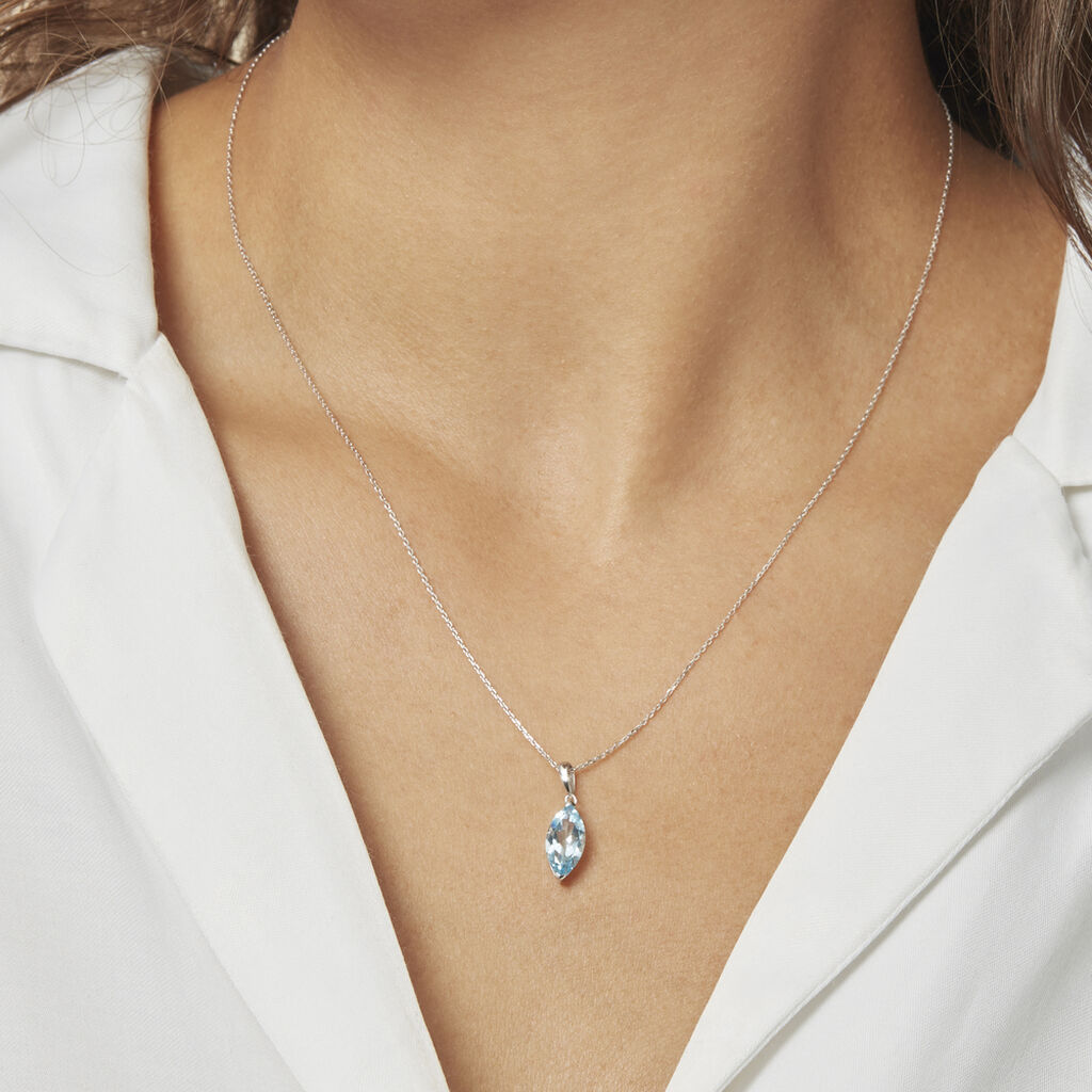 Collier Raquel Or Blanc Topaze
