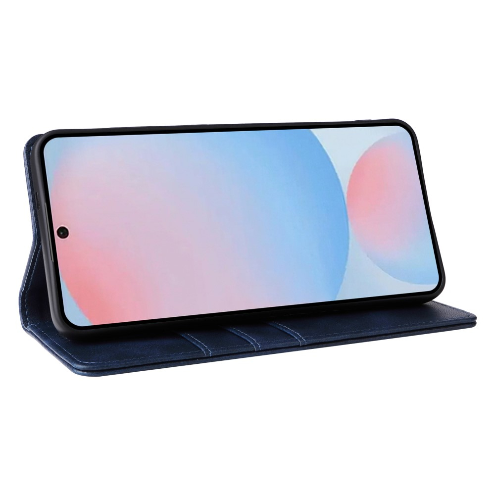 Samsung Galaxy A56 Leder Tasche Flip Wallet Etui mit Kartenfächern (RFID Schutz) - Schwarz
