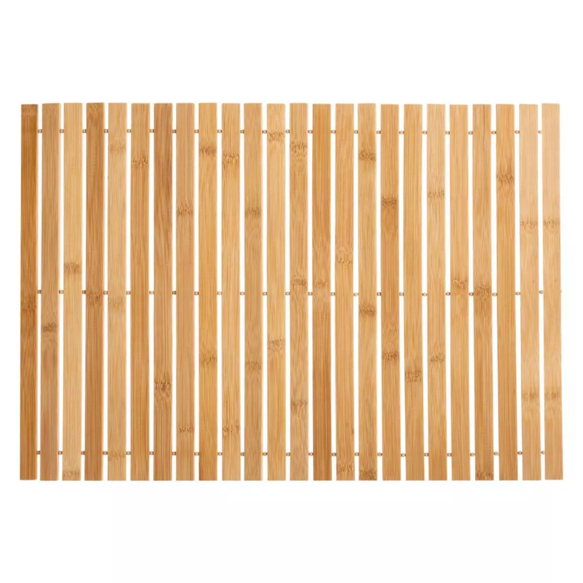 Tapis de bain caillebotis à rouler bambou (60 x 40 cm) Leo Beige