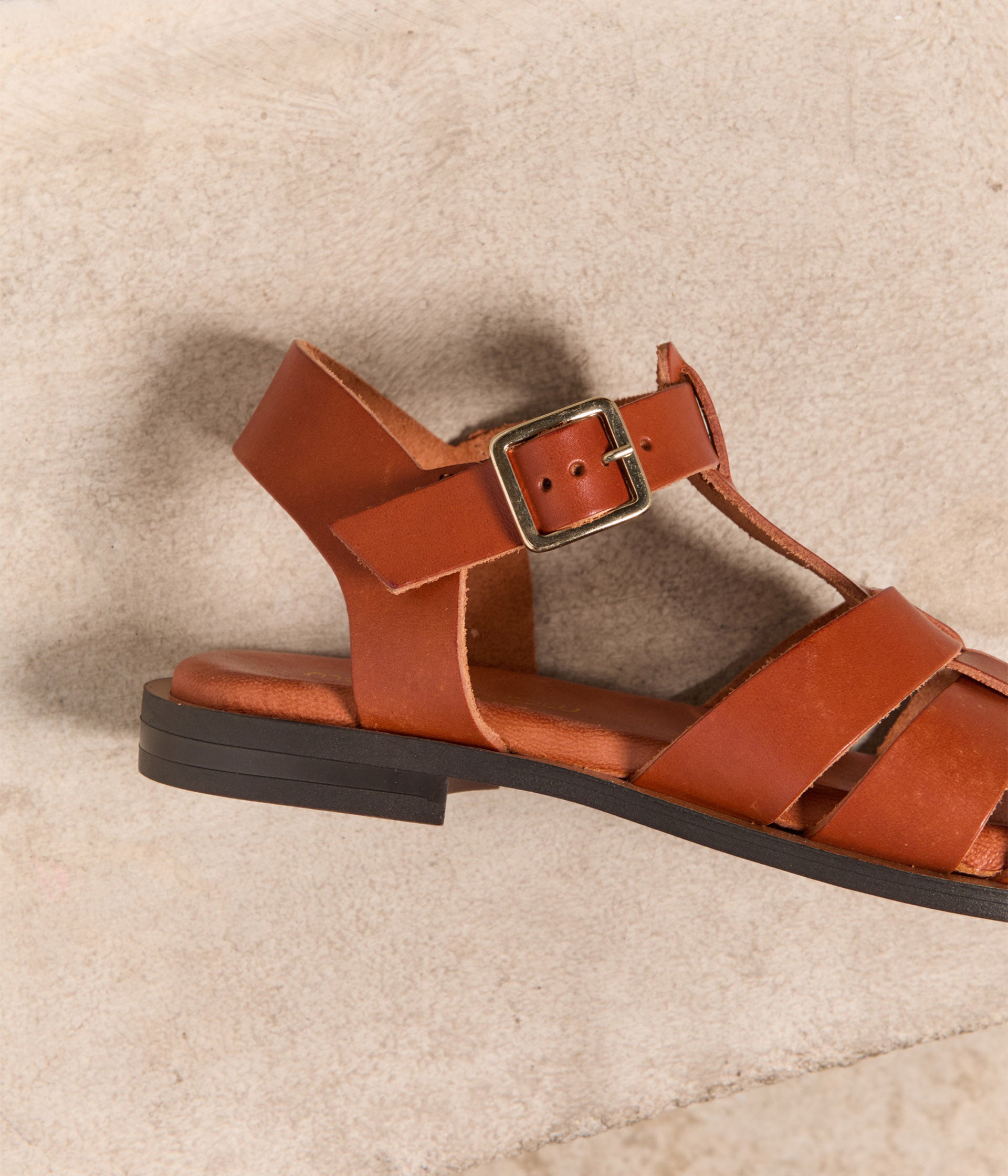 Sandales cuir cognac Isadora