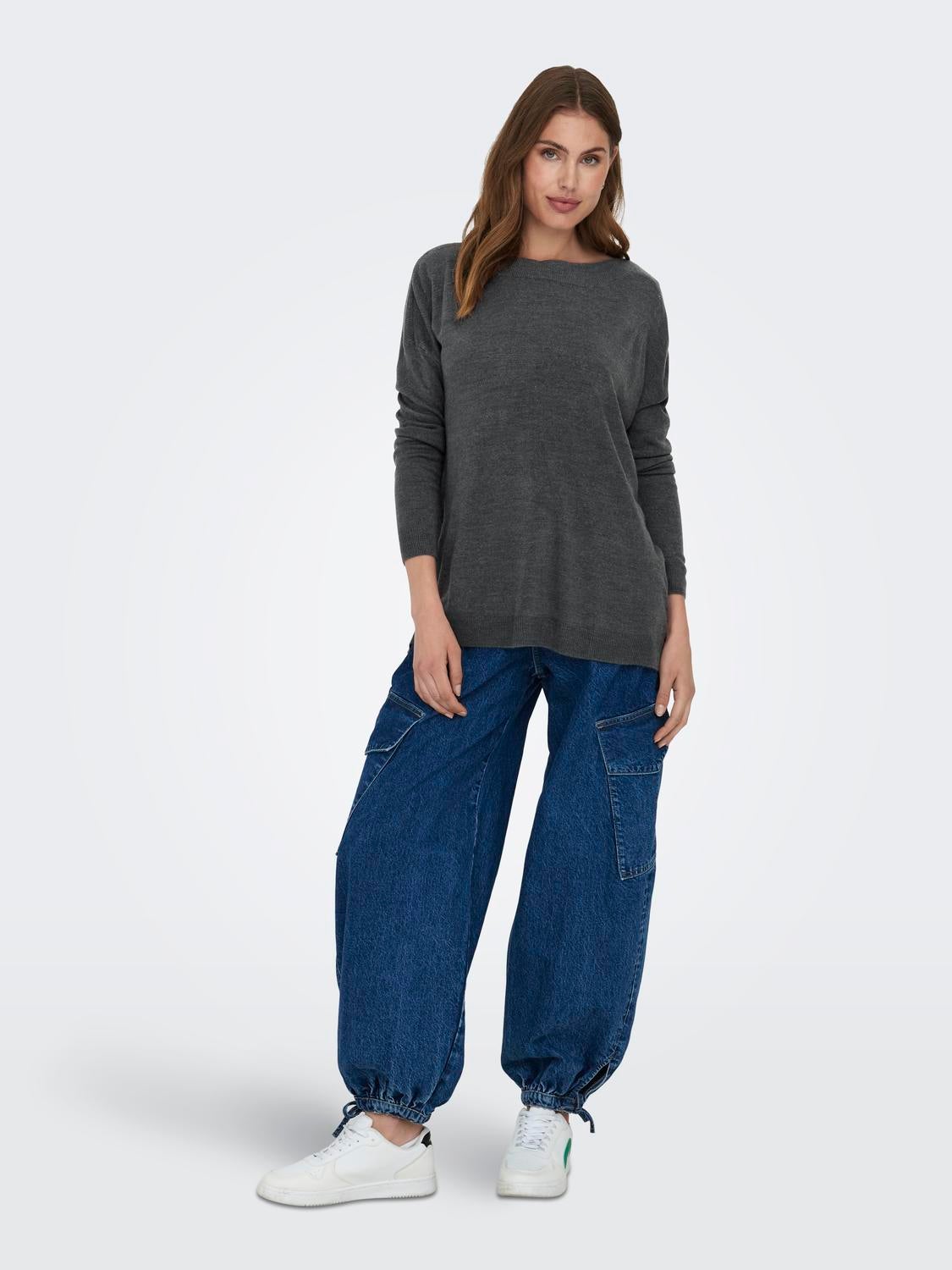 ONLAMALIA Strickpullover Medium Grey Melange