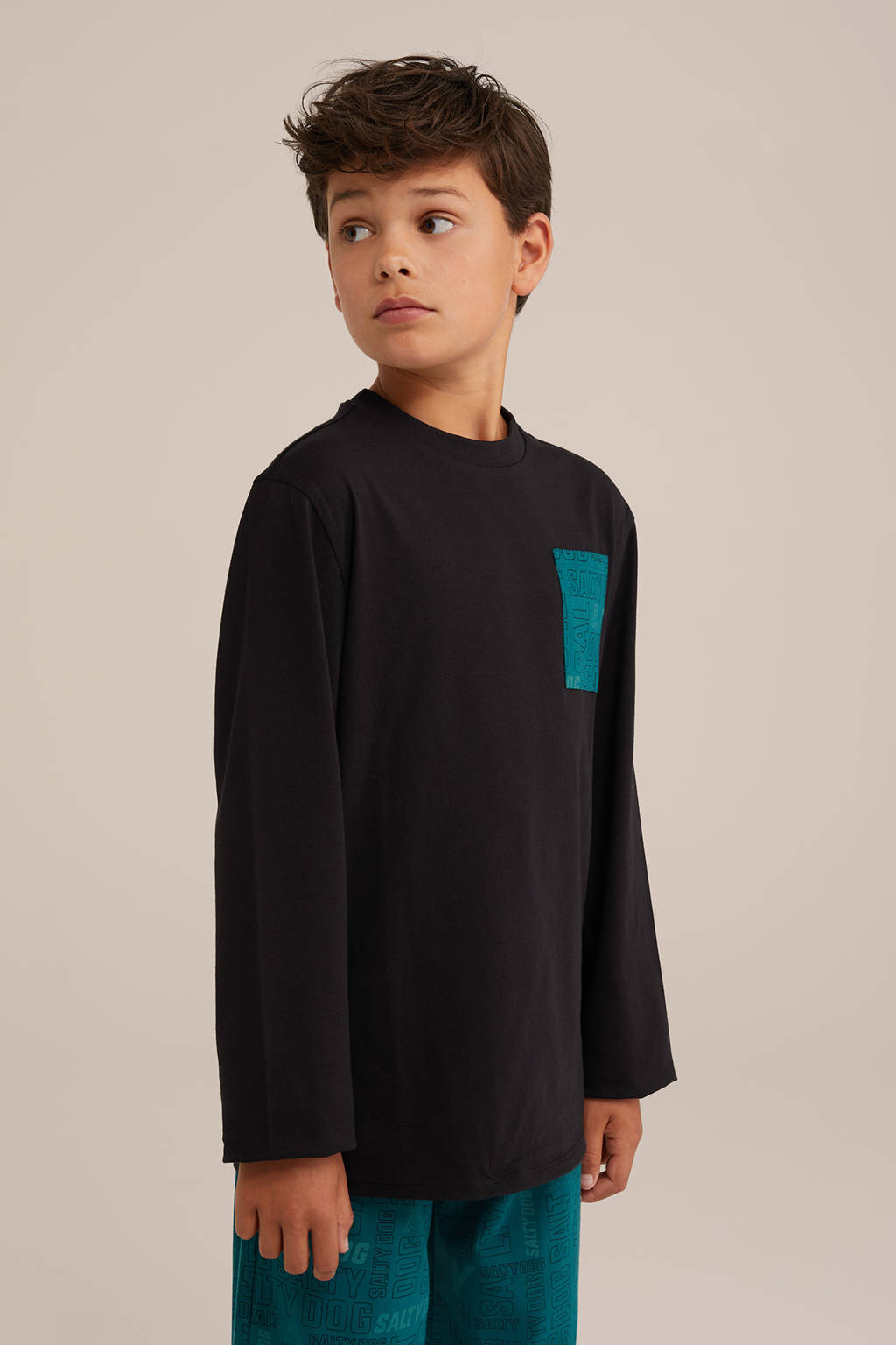 WE Fashion pyjama groen/zwart