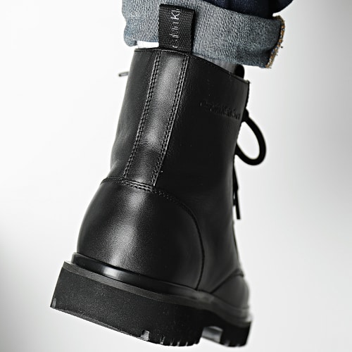 Boots Eva Mid Laceup Leather 0861 Triple Black