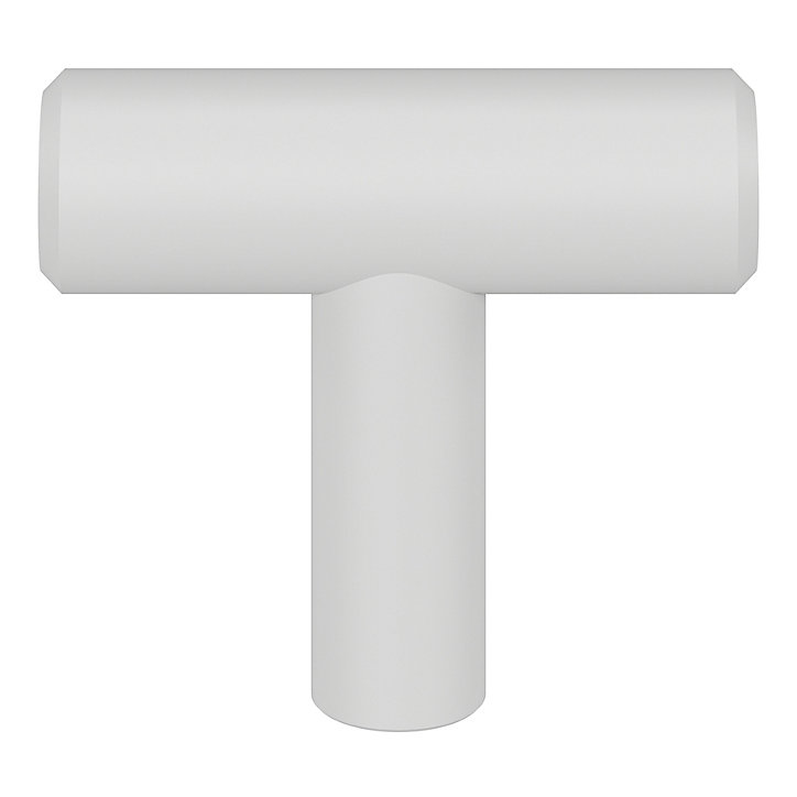 Bouton de meuble en T Dizel GoodHome mat blanc Ø4 x l.1,2 cm x h. 3.5 cm