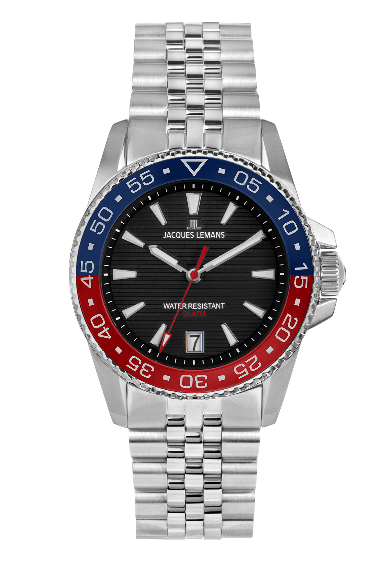 Jacques Lemans Liverpool Diver Herrenuhr blau-rot 20 bar