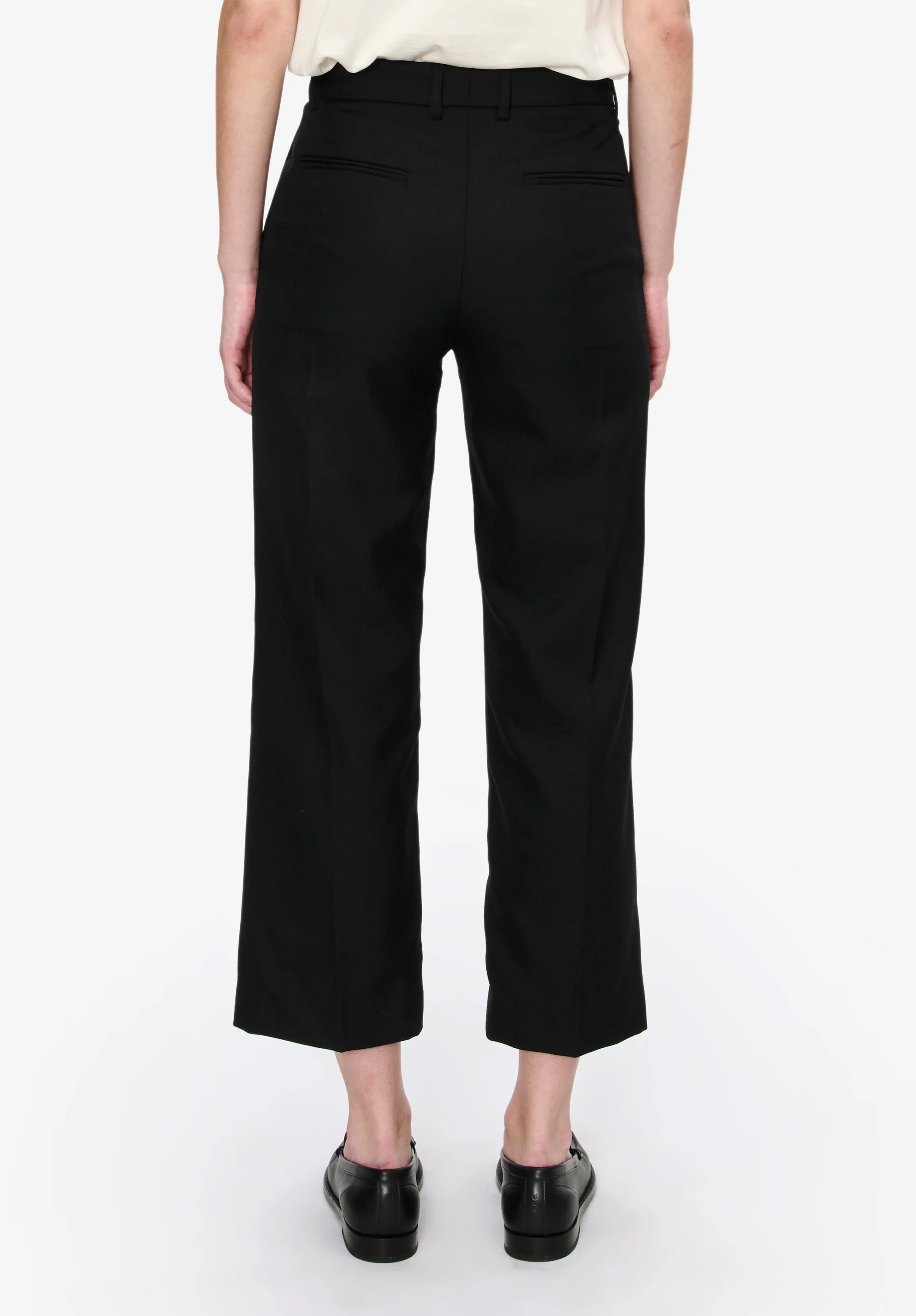 Pantalon droit à plis - Noir