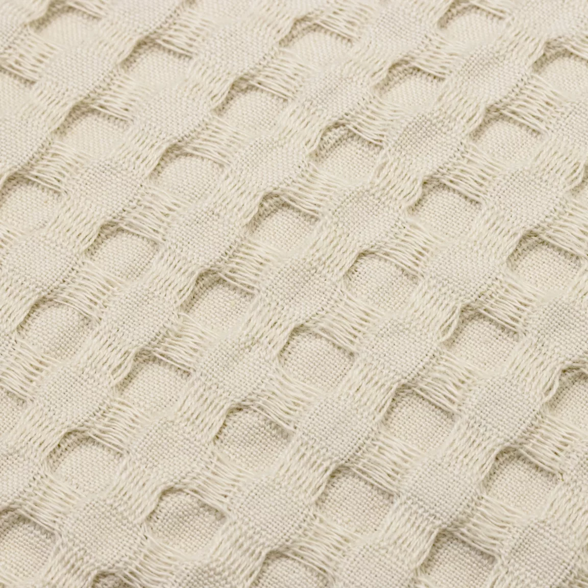 Couvre-lit coton nid d'abeille (220 x 250 cm) Maya Beige pampa